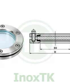 Bản vẽ kỹ thuật kính mặt bích inox vi sinh