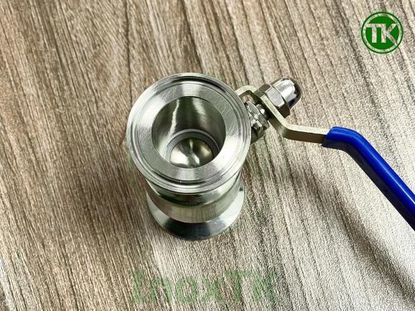 Cấu tạo của van bi vi sinh clamp tay gạt