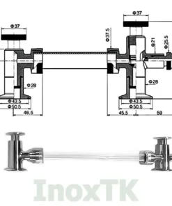 Thông số của Van kính thuỷ inox vi sinh nối clamp