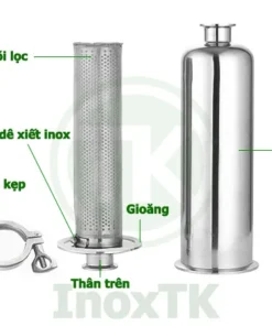 Cấu tạo cột lọc thẳng inox vi sinh