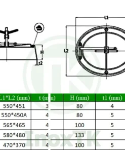 Thông số của nắp bồn elip inox vi sinh dạng lồi
