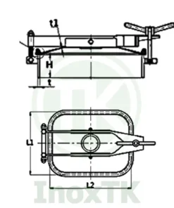 Bản vẽ nắp bồn hình chữ nhật inox vi sinh