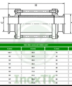 Ống kính quan sát dòng chảy inox vi sinh