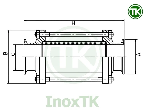 Bản vẽ thông số kích thước ống kính quan sát dòng chảy inox vi sinh