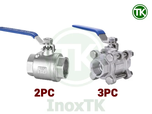 So sánh van bi ren inox 2PC và 3PC