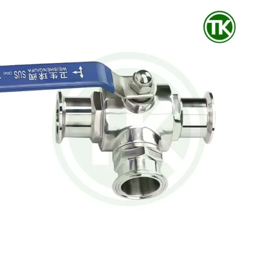 Van bi 3 ngã inox vi sinh tay gạt