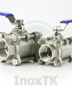 Van bi 3PC nối ren tay gạt inox
