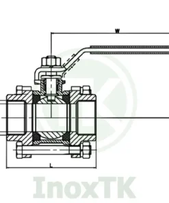 Thông số van bi 3PC nối ren tay gạt inox