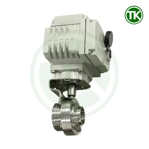 Van bướm điện nối hàn - rắc co inox vi sinh