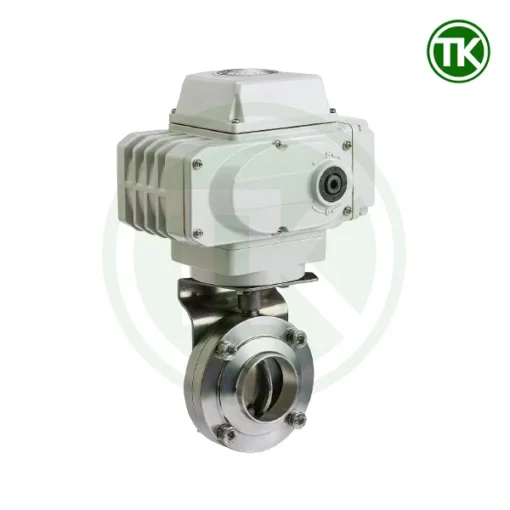 Van bướm điện nối hàn inox vi sinh
