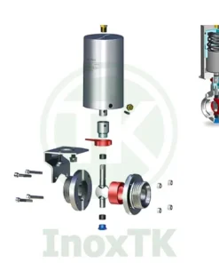 Cấu tạo từng bộ phận của van bướm vi sinh điều khiển khí nén tác động đơn