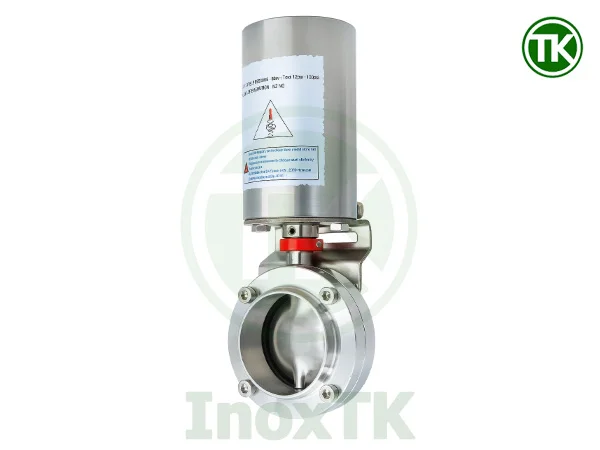 Van bướm khí nén nối hàn inox vi sinh