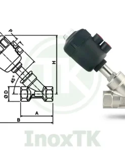 Thông số van y xiên khí nén inox nối ren