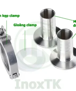 Cấu tạo của bộ clamp đuôi chuột inox vi sinh
