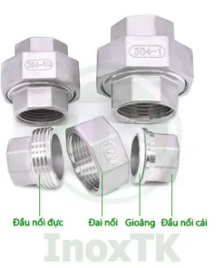 Cấu tạo của rắc co ren inox