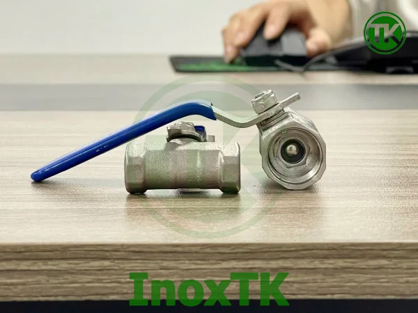 Van bi 1PC inox 304 được chụp tại kho Inox TK