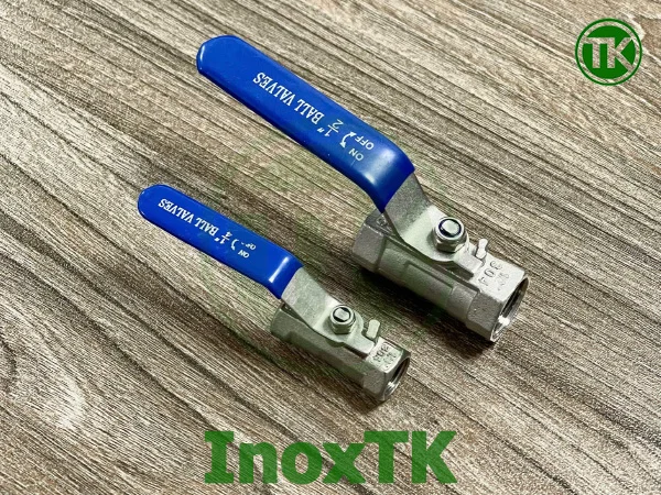 Van bi 1PC inox 304 gồm nhiều kích thước từ DN8 đến DN50
