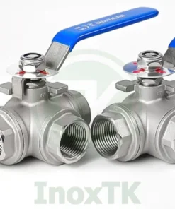 Van bi 3 ngả inox nối ren tay gạt