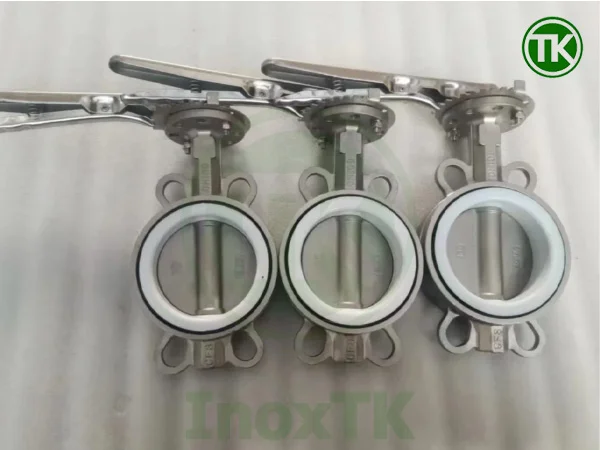 Van bướm inox tay kẹp