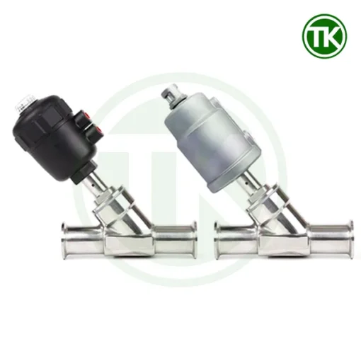 Van y xiên khí nén inox vi sinh nối clamp