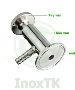 Cấu tạo của van lấy mẫu inox vi sinh nối clamp