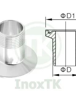 Cấu tạo mặt clamp ren ngoài inox vi sinh