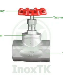 Cấu tạo van cầu nối ren inox - Van hơi thẳng inox nối ren