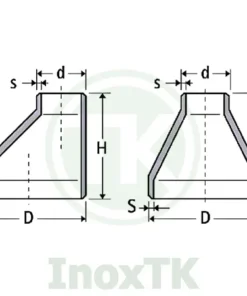 Bản vẽ cấu tạo của côn thu đồng tâm inox và côn thu lệch tâm inox