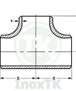 Bản vẽ cấu tạo của tê hàn inox