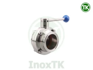 Van bướm inox vi sinh tay rút
