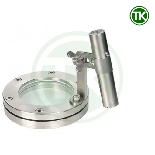 Đèn pin inox gắn kính quan sát