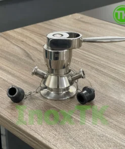 Van lấy mẫu 2 vòi inox vi sinh tay gạt