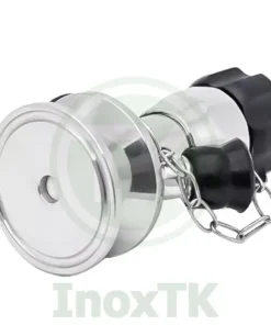 Van lấy mẫu 2 vòi inox vi sinh có đầu vào dạng mặt bích clamp để lắp nhanh