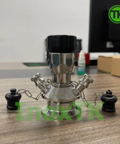 Van lấy mẫu 2 vòi inox vi sinh tay quay