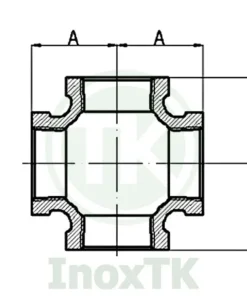 Bản vẽ cấu tạo của chữ thập ren inox
