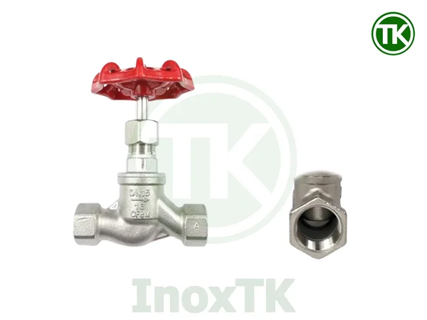 Van hơi chữ ngã inox nối ren (van yên ngựa)