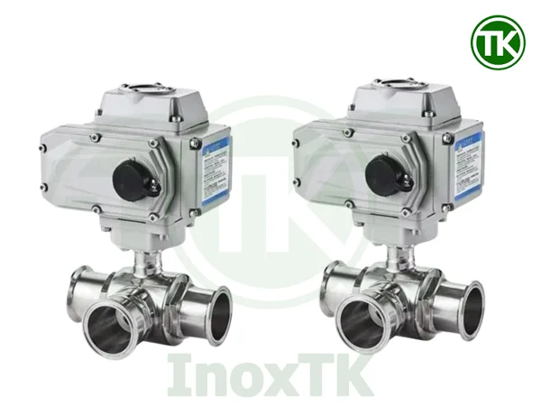 Van bi 3 ngã điều khiển điện inox vi sinh