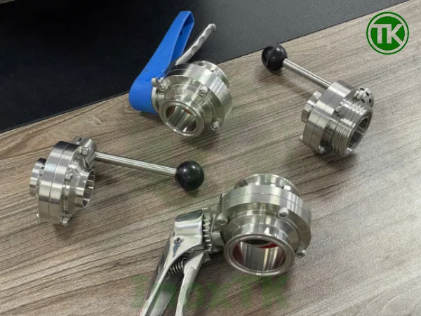 Van bướm inox vi sinh điều khiển tay