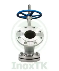 Mặt lắp đường ống ra của van xả đáy mặt bích inox tay quay vô lăng