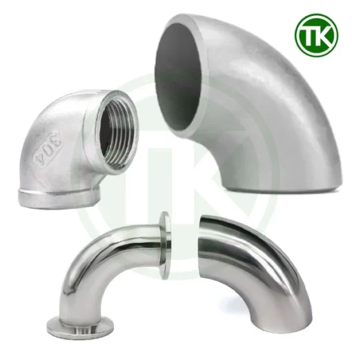 Cút inox dạng nối ren, nối hàn và nối clamp