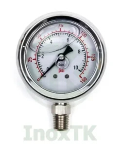 Đồng hồ áp suất nôi ren inox 304 có dầu giảm chấn