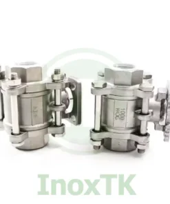 Vật liệu inox 304/316 của van bi 3PC có tán nối ren inox