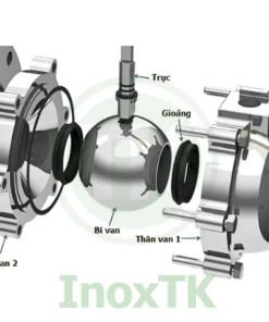 Cấu tạo van bi mặt bích JIS 10K tay gạt