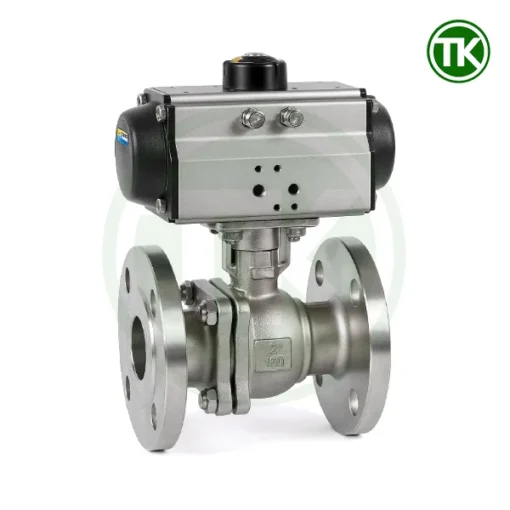 Van bi mặt bích điều khiển khí nén JIS 10K inox 304