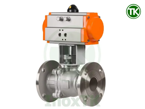 Van bi mặt bích điều khiển khí nén JIS 10K inox 304
