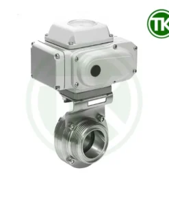 Van bướm điện nối rắc co inox vi sinh