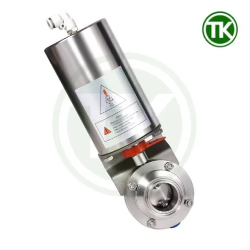 Van bướm khí nén nối clamp inox vi sinh