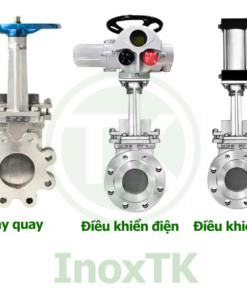 So sánh van dao inox điều khiển khí nén với van dao tay quay, điều khiển điện