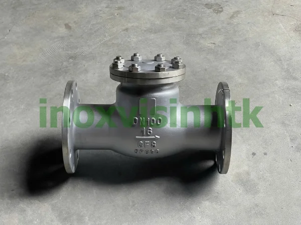 Van một chiều lá lật mặt bích inox