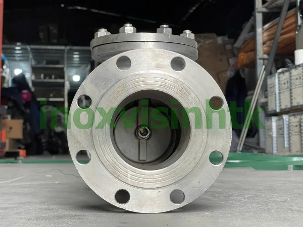 Van một chiều lá lật mặt bích inox